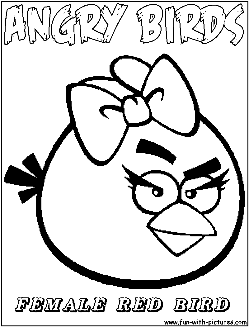Red Bird Coloring Pages "Angry Birds"