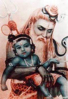 Shiv took Shri Krishna in lap Shiv took Shri Krishna in lap