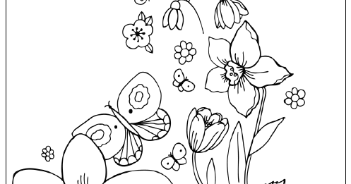 Spring Flowers Coloring Page | Marketing Plan - Pat Jancook Blogs