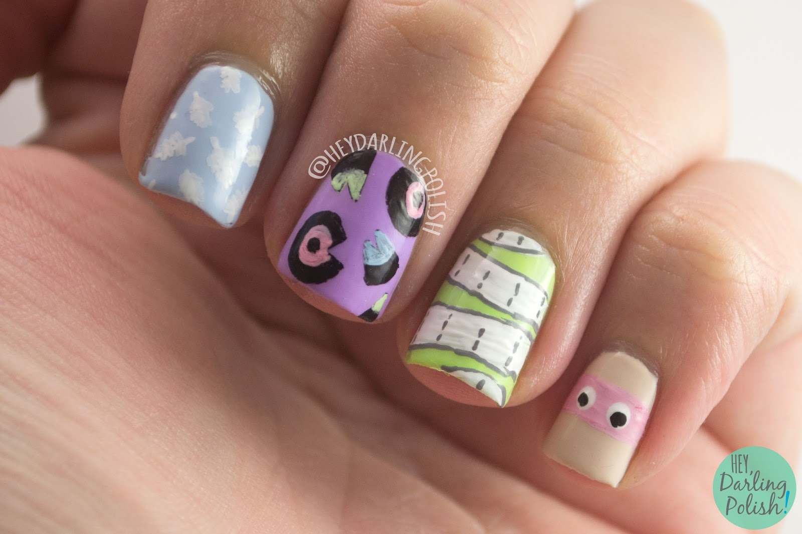 nails, nail art, nail polish, ain't it fun, paramore, hey darling polish, 31 day challenge, 31dc2014,