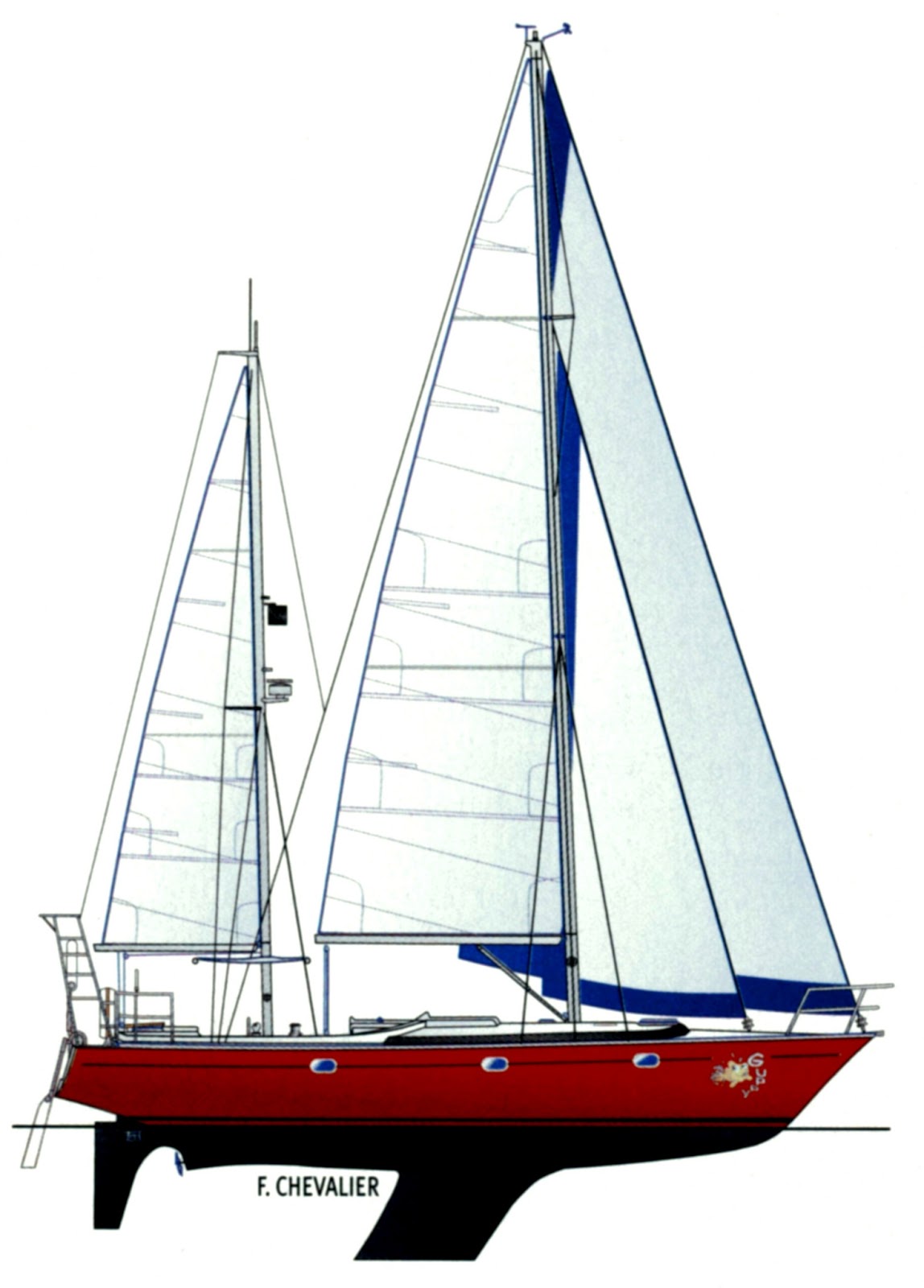Laura Dekker's Guppy is a modified Gin Fizz sailboat (ketch) built by