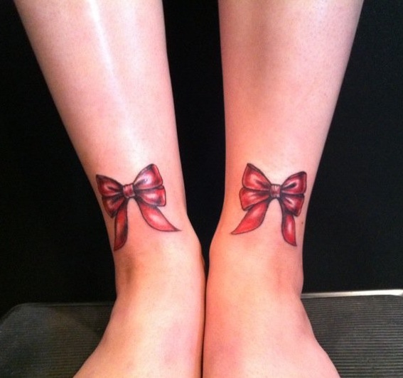 bows tattoos. Bow Tattoo On Ankle Cat On ow