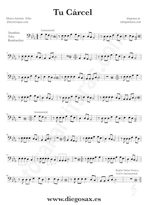 Tubepartitura Tu Cárcel partitura de Marco Antonio Solís de Trombón, Tuba y Bombardino canción de Pop - Rock