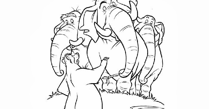 Baloo and Hathy coloring pages | Free Coloring Pages and Coloring Books