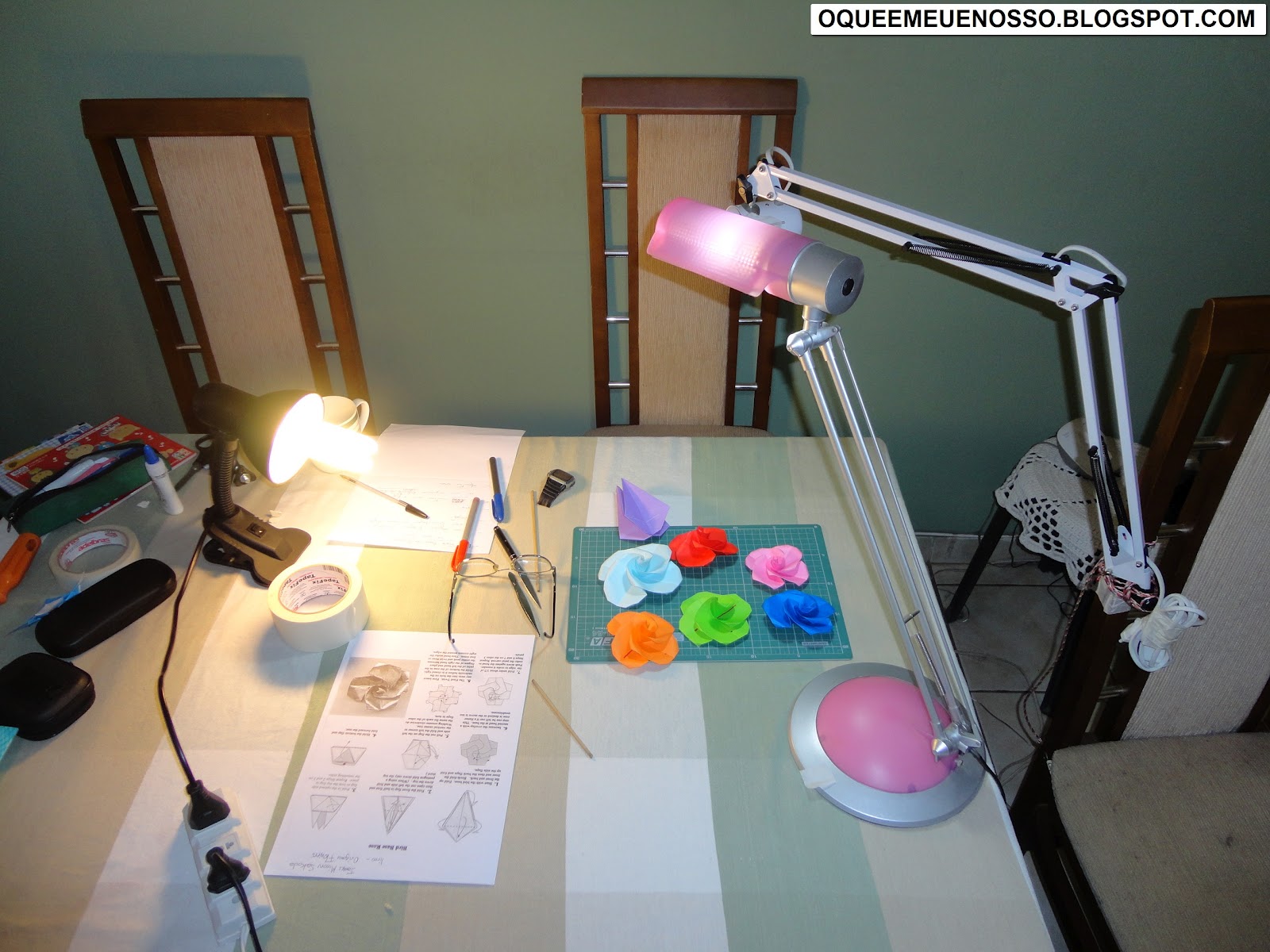 O QUE É MEU É NOSSO Origami Rosa Base do Pássaro (Bird Base Rose) James Minoru Sakoda