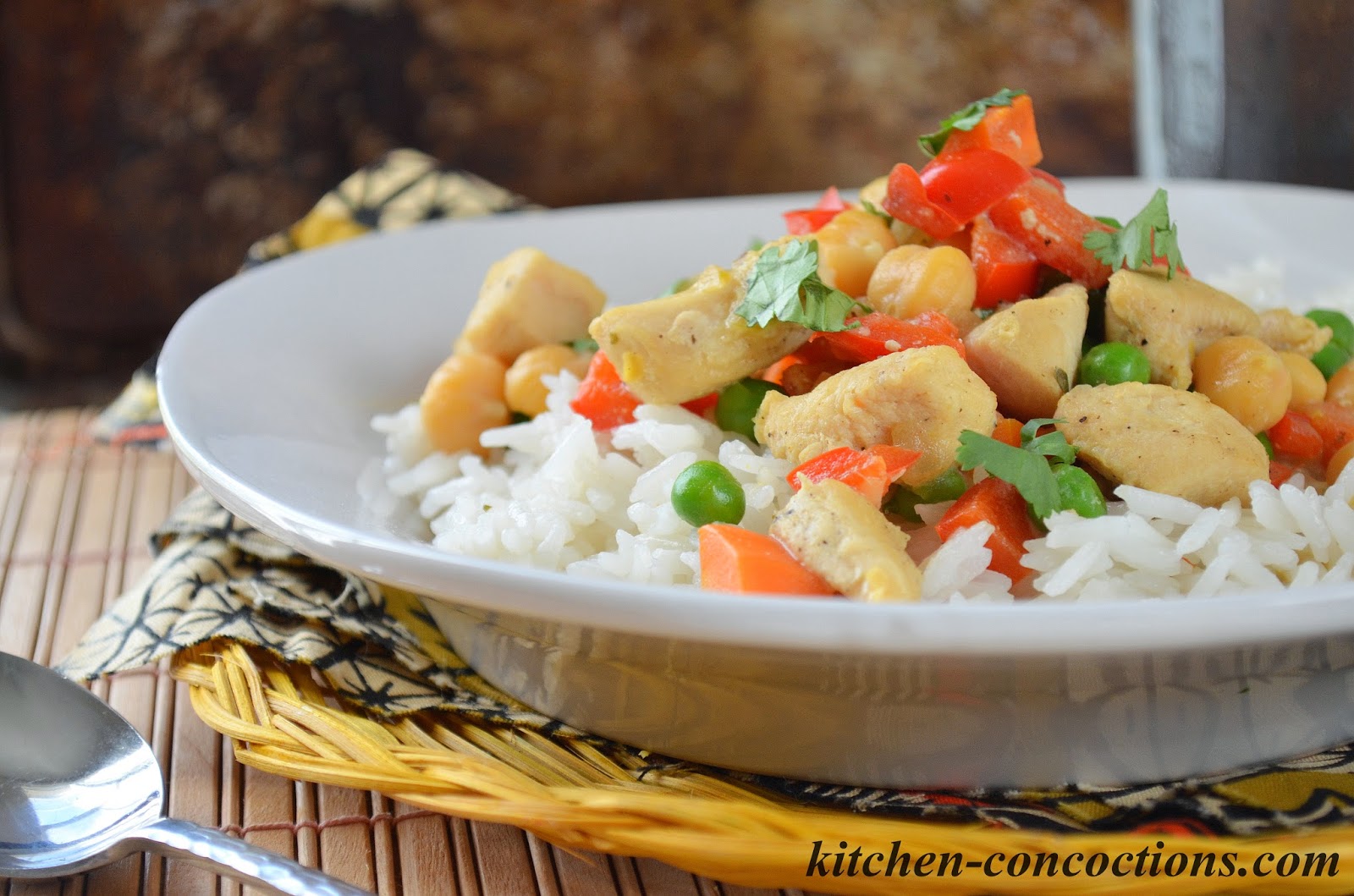 Easy Coconut Curry Chicken Stew with Coconut Rice Kitchen Concoctions