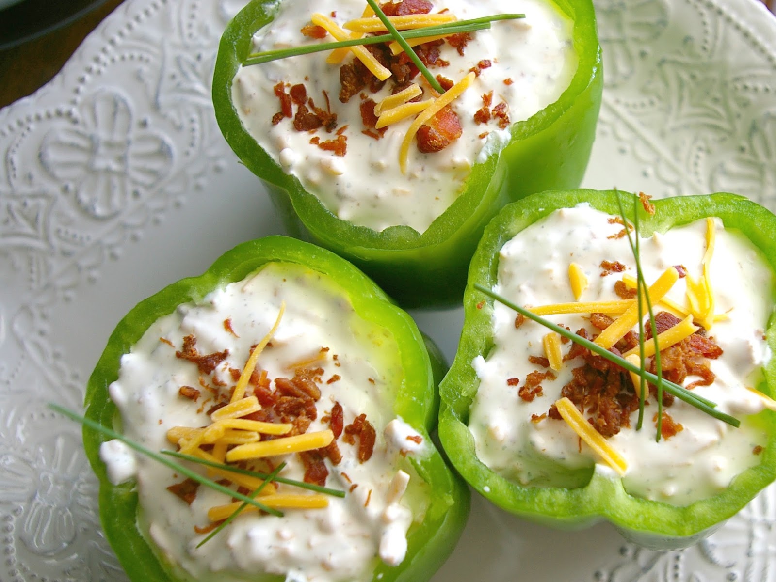 Emmy in her Element Cheddar bacon vegetable dip