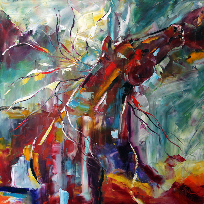 Palette Knife Painters, International Palette Knife Horse Painting by