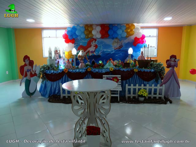 Decoração para festa de aniversário tema Ariel - Tradicional luxo Decoração para festa de aniversário tema Ariel