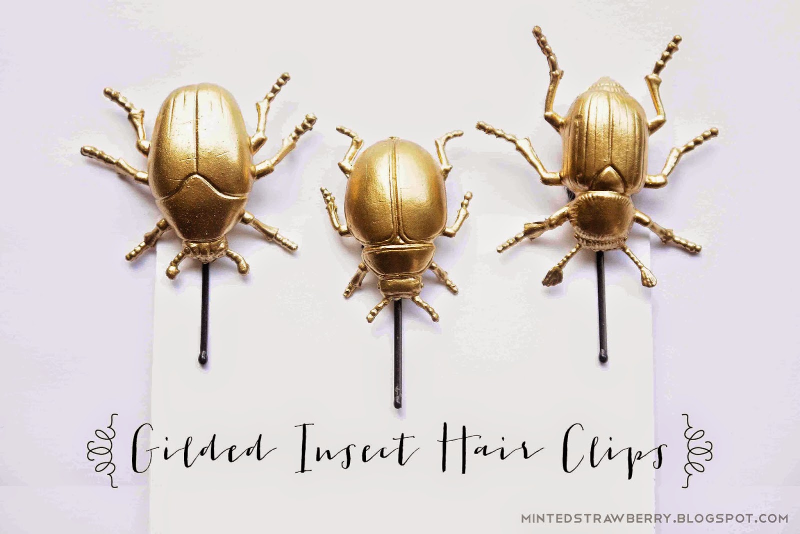 DIY Gilded Insect Hair Clips Minted Strawberry