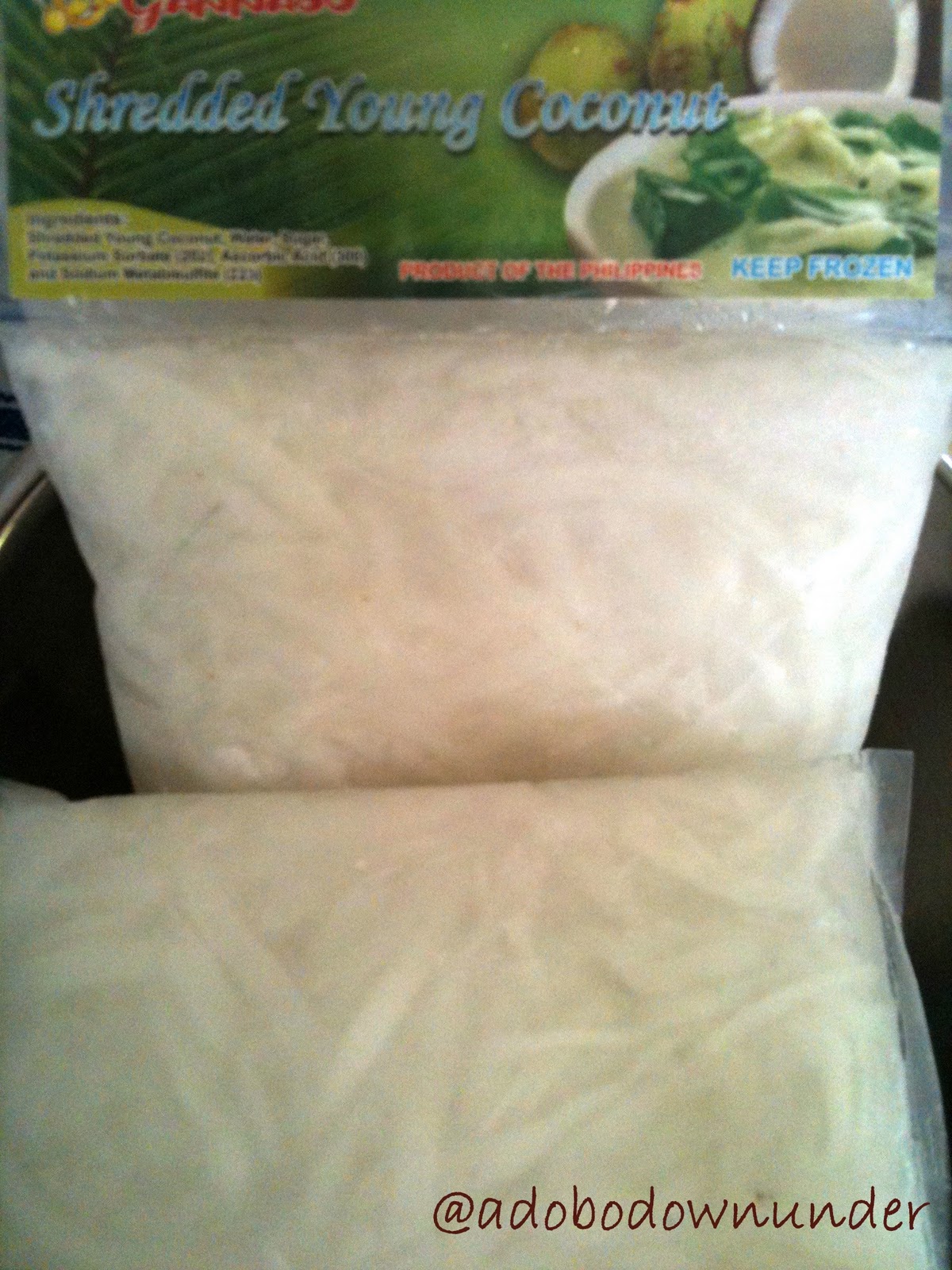 adobo down under Green happiness. Buko (coconut) pandan sweet salad