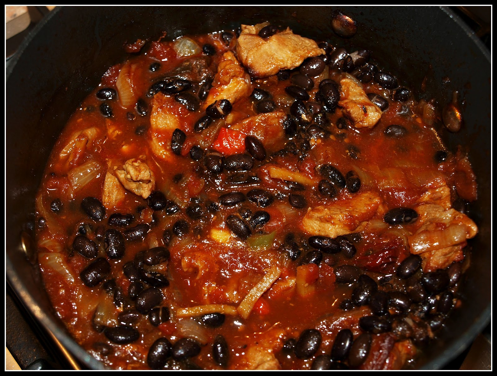 Mark's Veg Plot Black beans with pork and chipotle