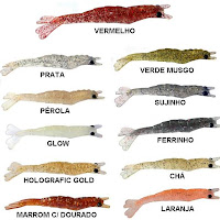 Camarao Artificial Laguna One Foto de camaroes de cores variadas laguna one soft baits