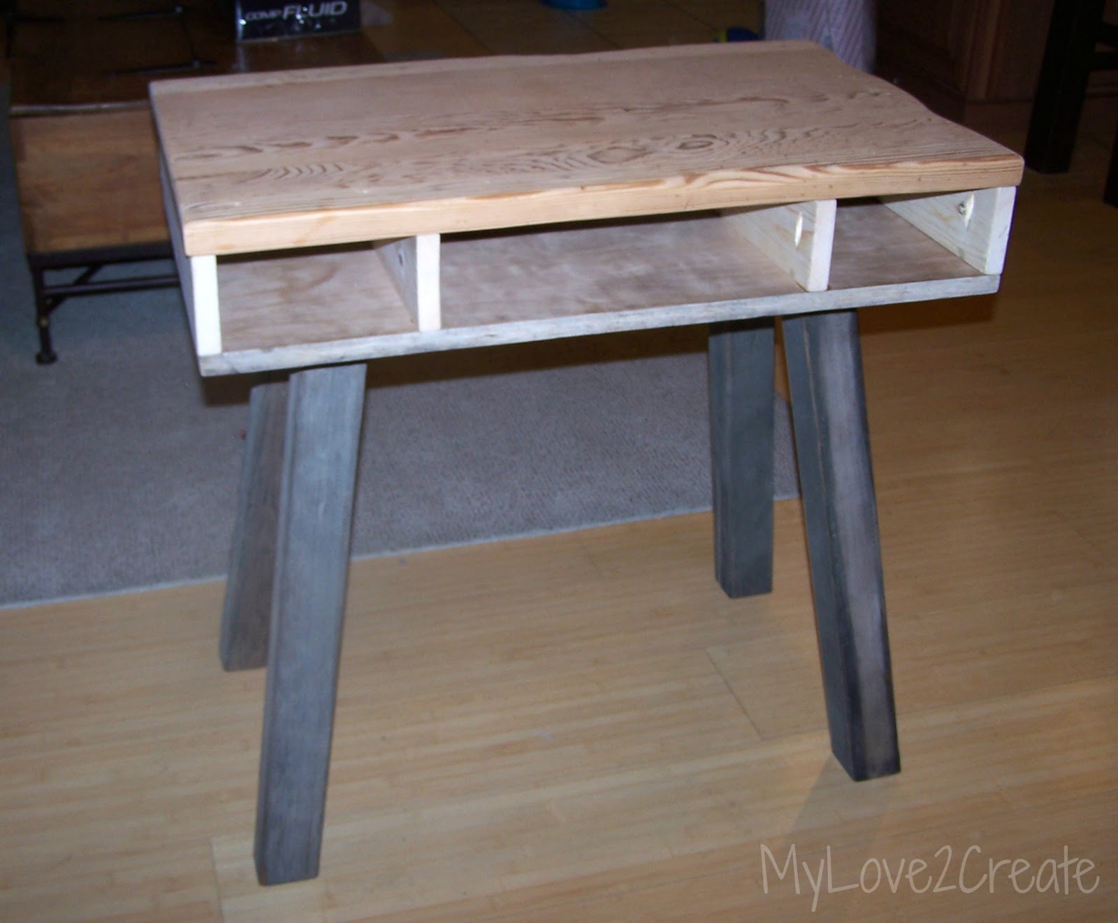 I turned an end table into a desk! My Love 2 Create