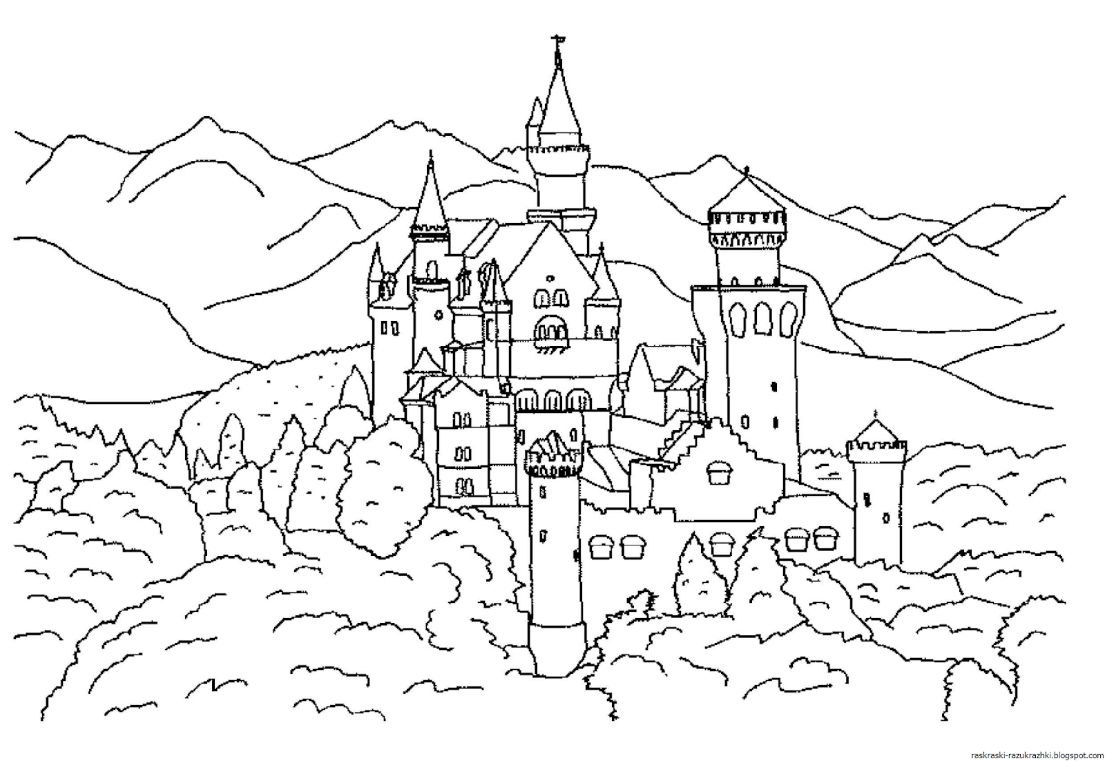 Замок Раскраска