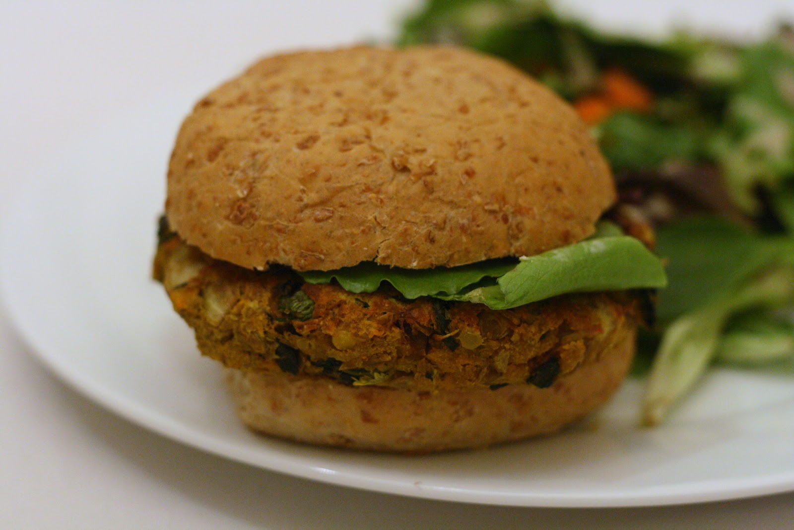 Laine's Recipe Box Sweet Potato Burgers with Lentils and Kale