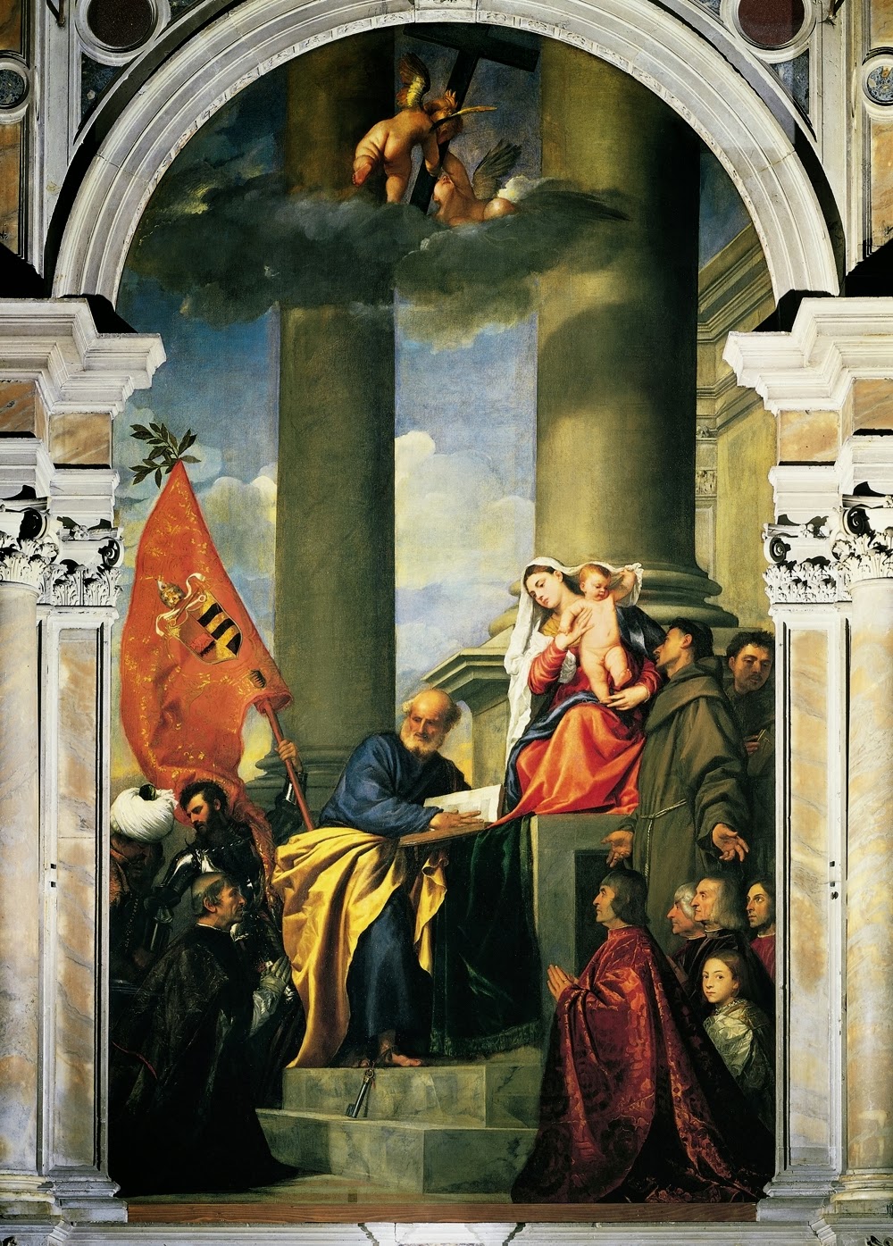 Painting "Pesaro Madonna" by Titian,1526 Picture of "Pesaro Madonna" by Titian,1526