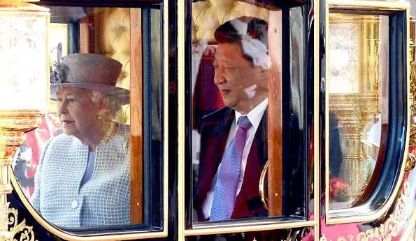 Queen Elizabeth II and Prince Philip, Duke of Edinburgh, Prince Charles, Prince of Wales and Camilla, Duchess of Cornwall, Chinese President Xi Jinping and Peng Liyuan 