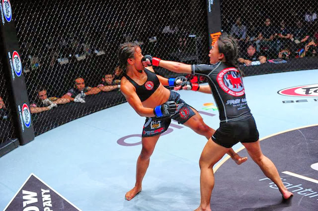 Photo credits: ONE Fighting Championship FB Page ONE FC 11 Total Domination Ann Osman vs. Sherilyn Lim female MMA