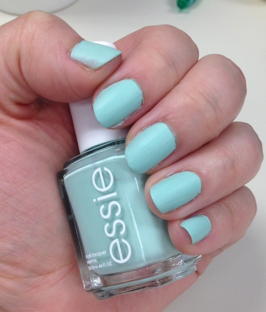 Essie Mint Candy Apple and Orly Matte Top Coat the enchanted lilypad