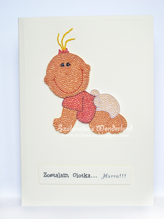 Quilled handmade cards Szalonaisa's Wonderland Quilling Baby Girl Card