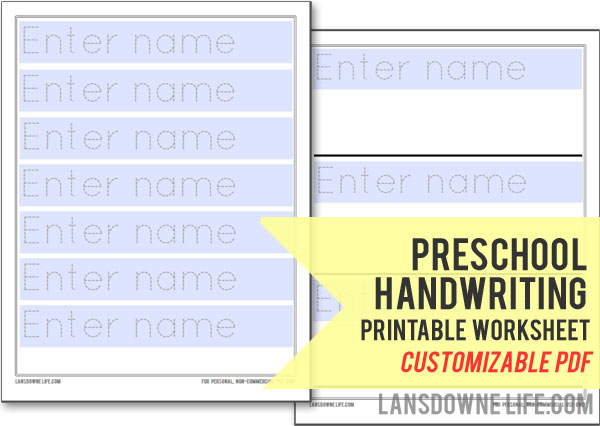 Preschool handwriting worksheet: FREE printable!  Lansdowne Life