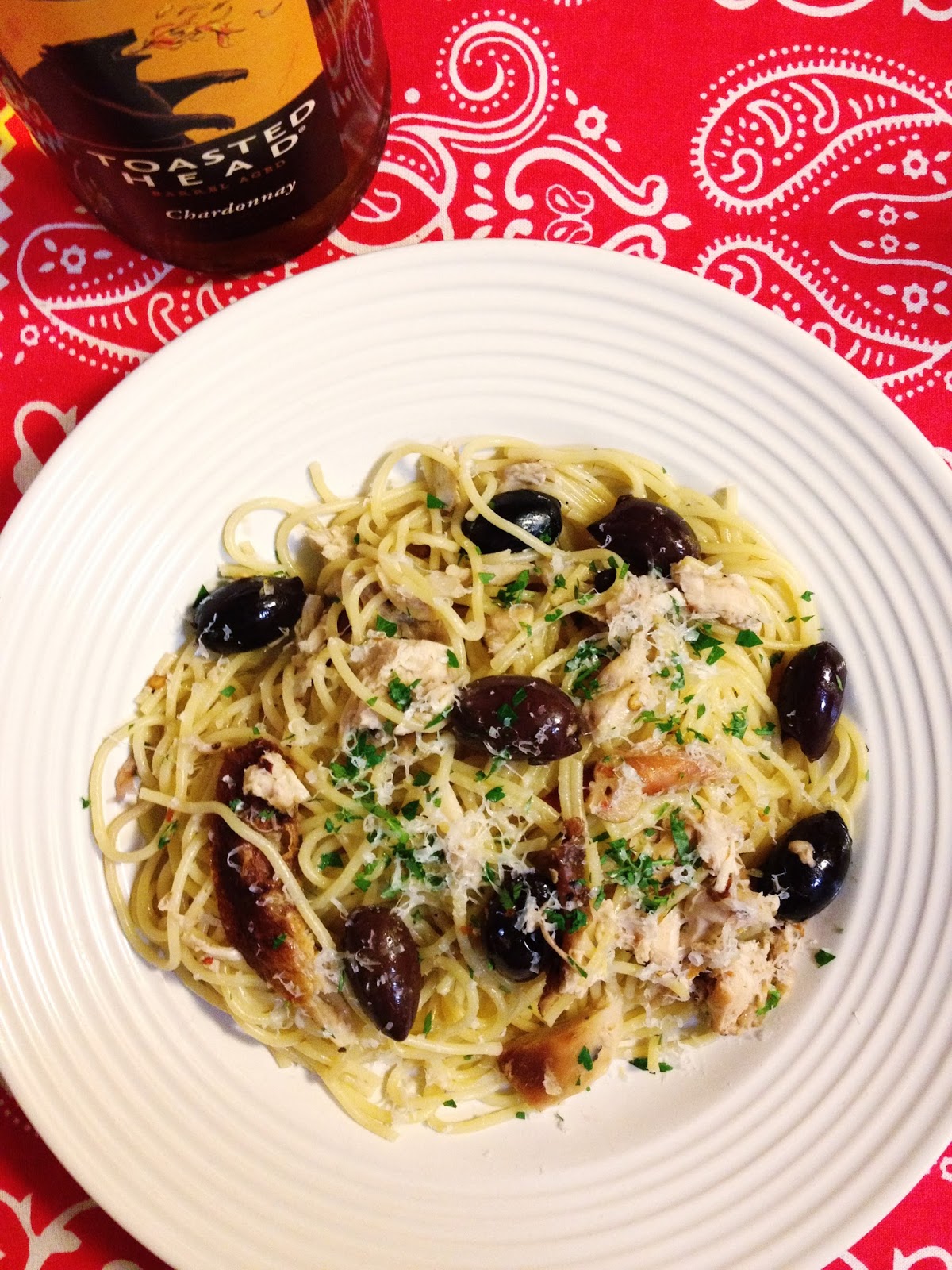 The Lush Chef Chicken, Black Olives & Lemon Spaghetti