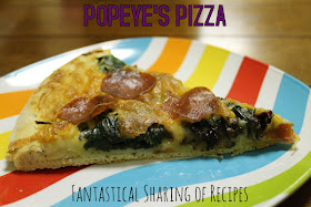 Popeye's Pizza - rich, robust sundried tomato alfredo sauce and spinach make this a fancy one | www.fantasticalsharing.com