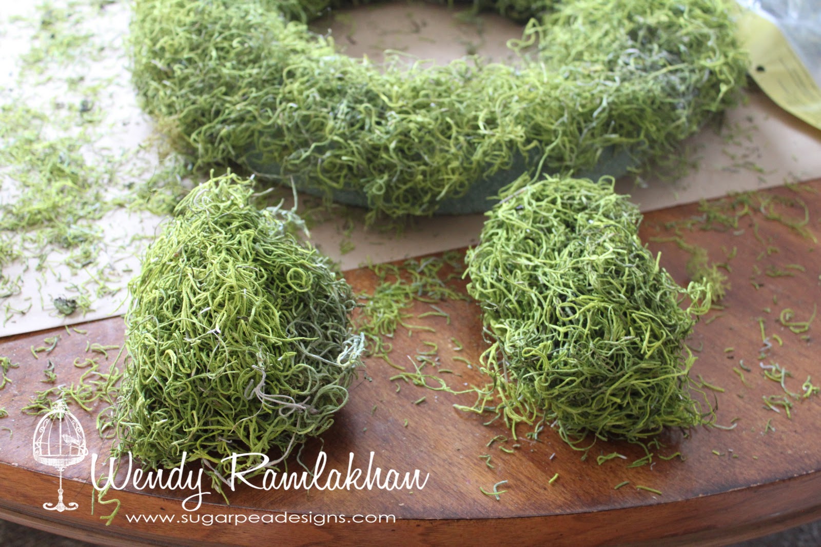 SugarPea Designs Fall Moss Covered Wreath Tutorial