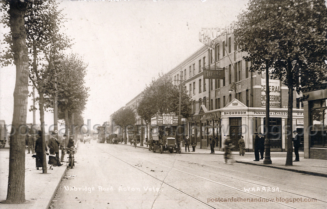 Postcards Then and Now Acton Vale, Uxbridge Road c1913