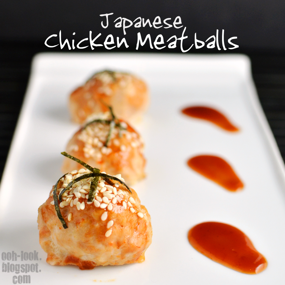 Ooh, Look... Japanese chicken meatballs with catattractant nori