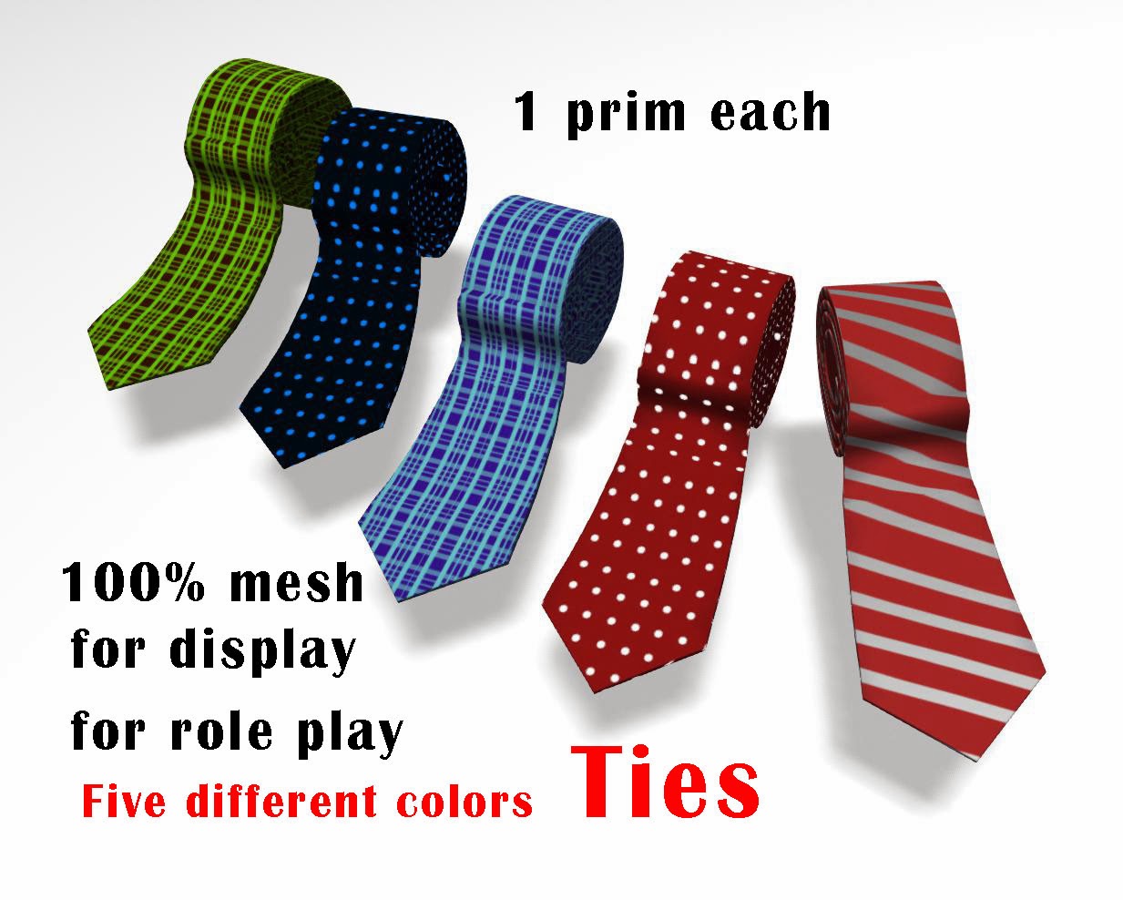 New Item For This Month Five different colors Ties