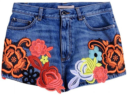 Model celana pendek denim dari Christopher Kane ($1,780) Model celana pendek denim dari Christopher Kane ($1,780)