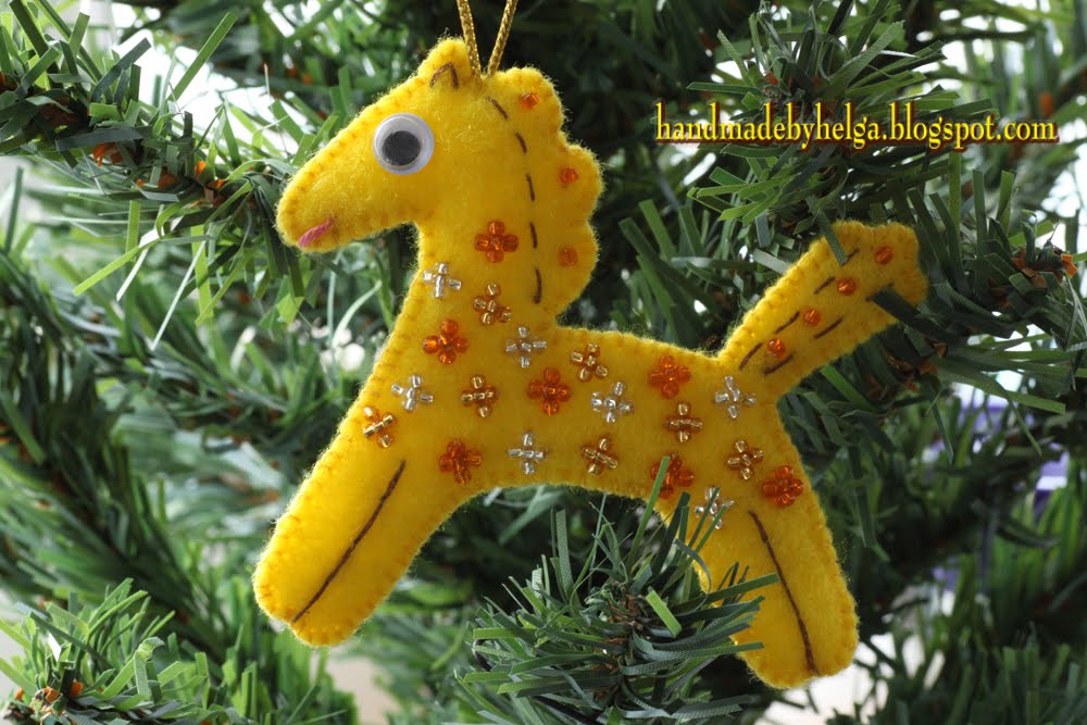 Handmade by Helga 7 Felt Animals Ornaments