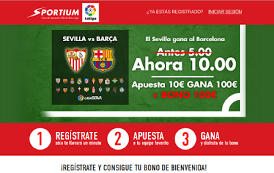 Sportium Super cuota 10 Sevilla gana Barcelona 3 octubre Sportium Super cuota 10 Sevilla gana Barcelona 3 octubre