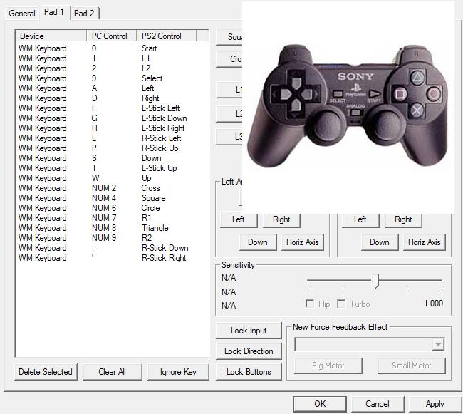 how to use keyboard as controller pcsx2