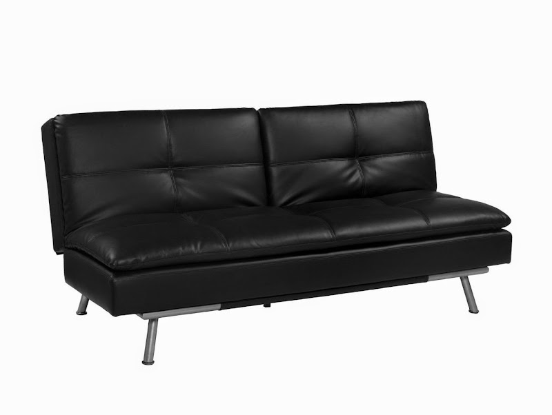 Black Faux Leather Couch