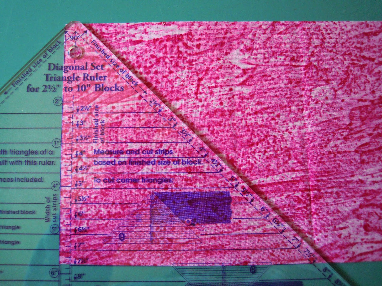 Quilting through Rosecolored Trifocals! Cutting Setting Triangles for