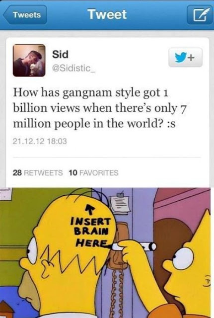 How has Gangnam Style got 1 Billion Views when there is only 7 million people in the world?