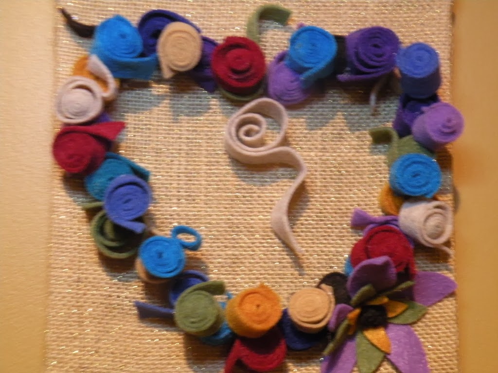 Winged Musings Felt Rosettes Heart & Wreath