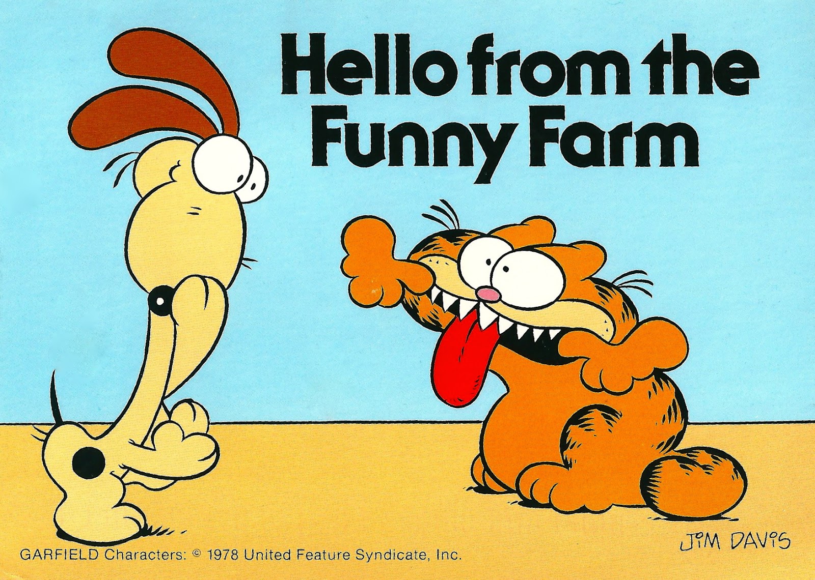 My Favorite Funny Postcards Garfield the Cat and Odie the Dog Hello