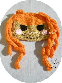 gorro de lana tejido a crochet cabeza de muñeca lalaloopsy