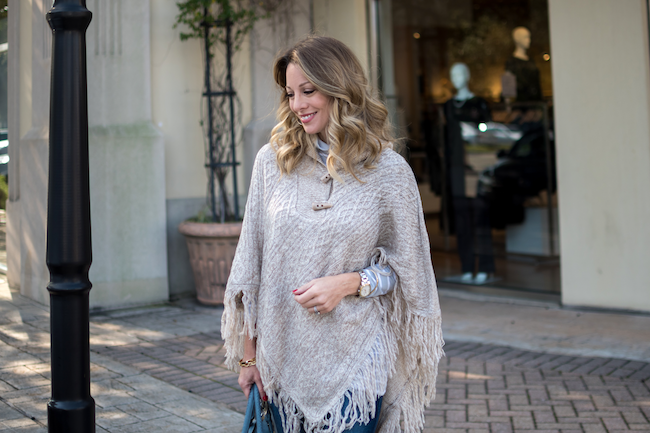 WEEKEND STEALS  Cable Knit Fringe Poncho – Honey We're Home