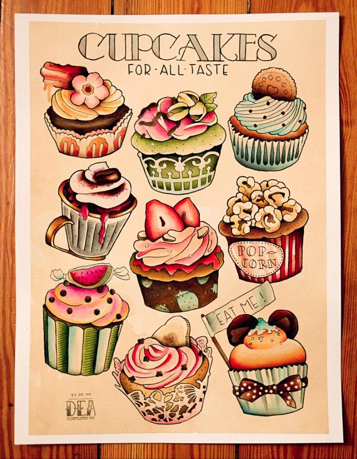 ozgulluk: Cupcake A?irlikli Yeni Dekupaj Resimleri