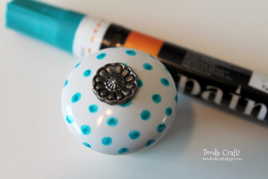 Doodlecraft Handpainted Polka Dot Ceramic Knobs!