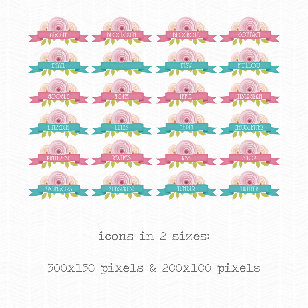 Roses Banners Social Media Blog Set The Dutch Lady Designs