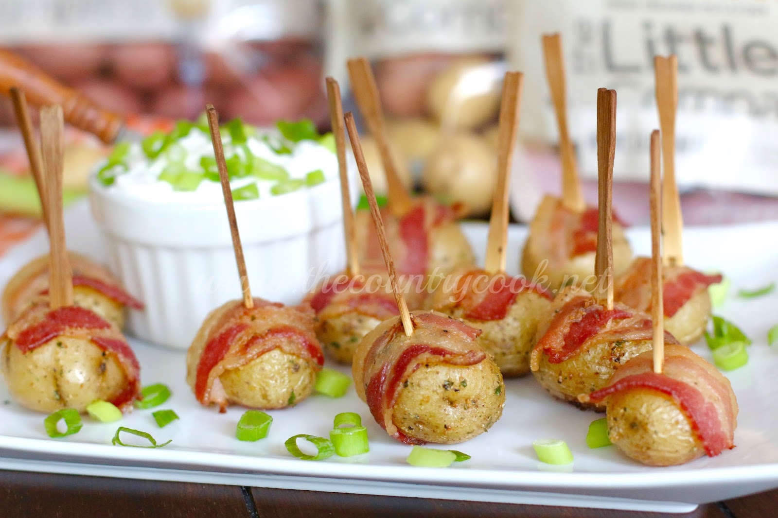 Bacon Wrapped Potatoes with Sour Cream & Onion Dip The Country Cook