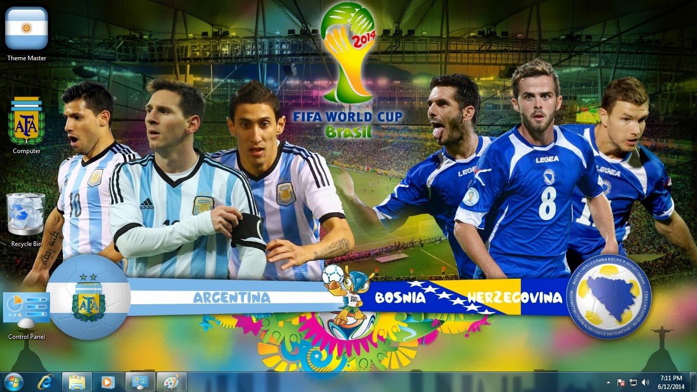 Argentina Team Football Windows 8 Theme Copa do Mundo da FIFA Argentina Tema