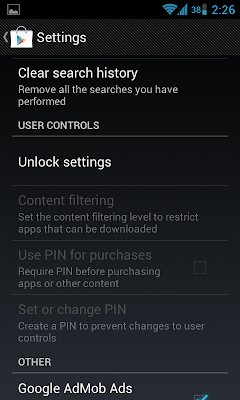 Google Play Settings