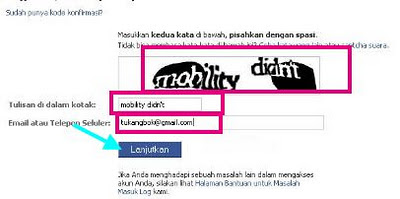 Lupa Password atau Kata Sandi Facebook Lupa Password atau Kata Sandi Facebook